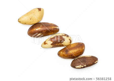Unshelled brazil nut isolated on white Unshelled brazil nut isolated on white 56381258