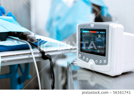 Heart rate monitor in hospital theater. Medical 56381741
