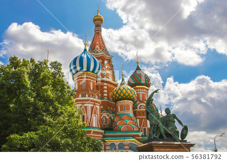 St. Basil's Cathedral in Moscow, an old cathedral 56381792
