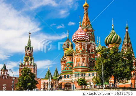 St. Basil's Cathedral in Moscow, an old cathedral 56381796