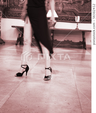 Ballroom female dancer dancing Ballroom female dancer dancing 56382412