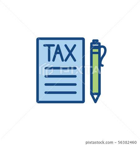 Tax concept with percentage paid, icon and income Tax concept with percentage paid, icon and income 56382460