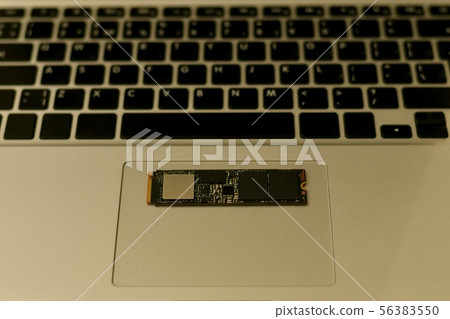 Chip SSD drive on the bottom of the laptop. 56383550
