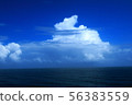 Horizontal line and cloud covering 56383559
