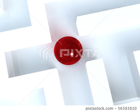 CG 3D illustration 3D design maze labyrinth confusion Japan flag 56383810