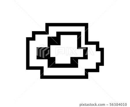Vector pixel speech bubble. Message box with space for text 56384010