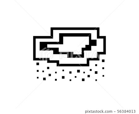 Vector pixel art cloud with falling snow 56384013