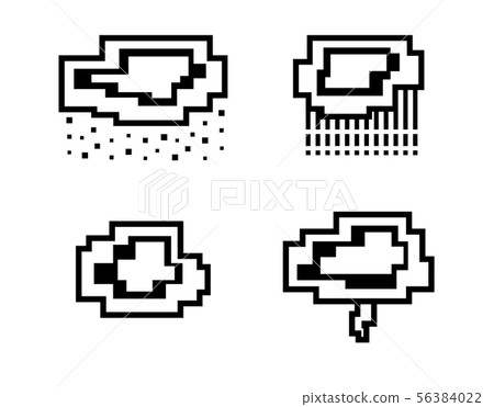 Vector pixel art clouds. Different weather set 56384022