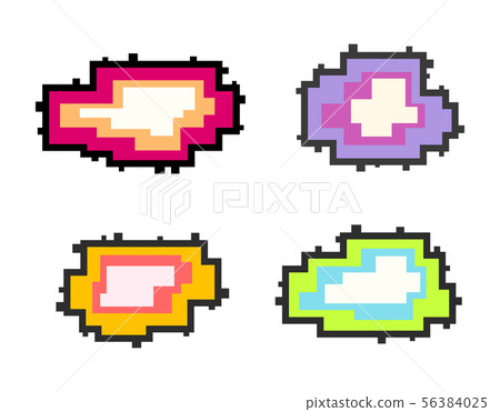 Set of message boxes. Colorful pixel speech bubble Set of message boxes. Colorful pixel speech bubble 56384025