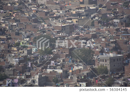 Jaipur, India Beautiful city view from Nargarh Fort, dense brick building 56384145