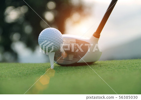 Golf ball and golf club in beautiful golf course a Golf ball and golf club in beautiful golf course a 56385030