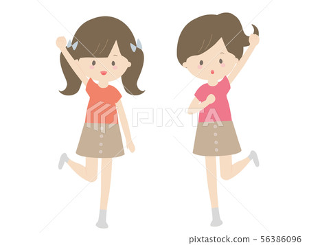 性格開朗的歡呼女孩 56386096