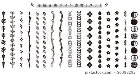 Set of hand-drawn decorative borders (vertical) 56388292