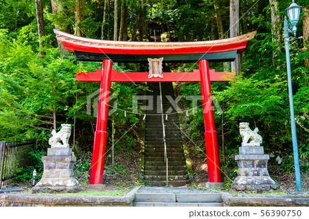 Narashi-mura, Yamanashi Devil Tenjin-sha Torii and guardian dog Narashi-mura, Yamanashi Devil Tenjin-sha Torii and guardian dog 56390750