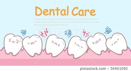 cute cartoon crowding tooth concept 56401092