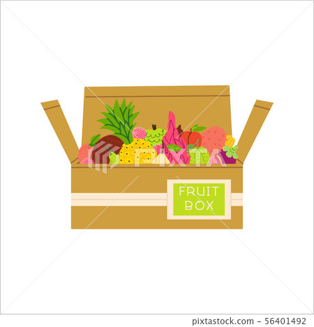Fruit box flat vector illustration-插圖素材 [56401492] - PIXTA圖庫