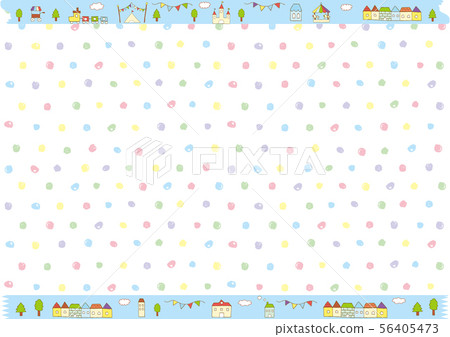 Cityscape masking tape frame dot background 56405473