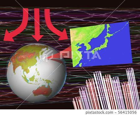 Earth Close-up Japan Economy Arrow 56415056