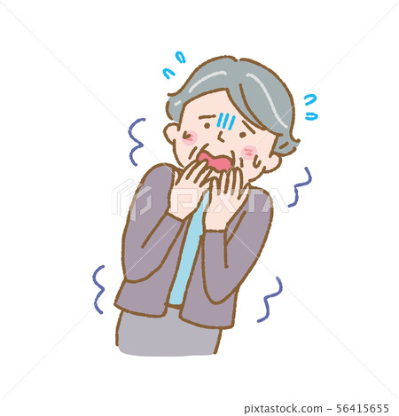 Frightened senior woman dementia symptom illustration Frightened senior woman dementia symptom illustration 56415655