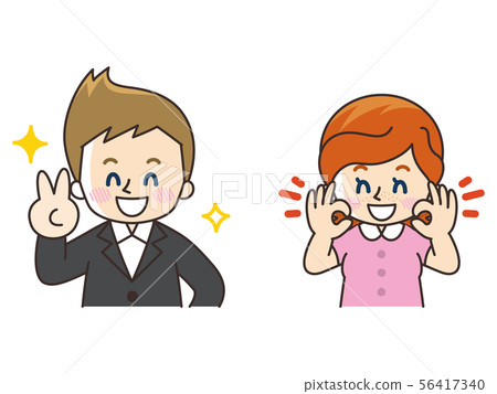 外國男女英語教師 插圖素材 圖庫
