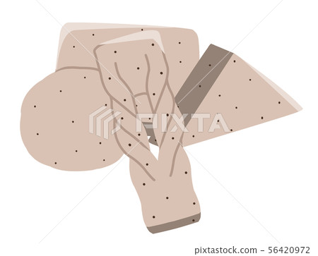 Illustration without main line of 4 types of raw potato konjac 56420972