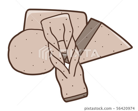 Illustration of 4 types of raw potato konjac 56420974