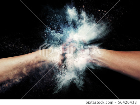 Close-up of the moment when fists collide 56426438