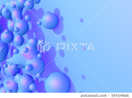 Abstract background with blue and purple liquid drops. 3D illustration 56434666