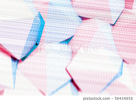 Abstract background with 3D shapes and broken tv glitch effect 56434858