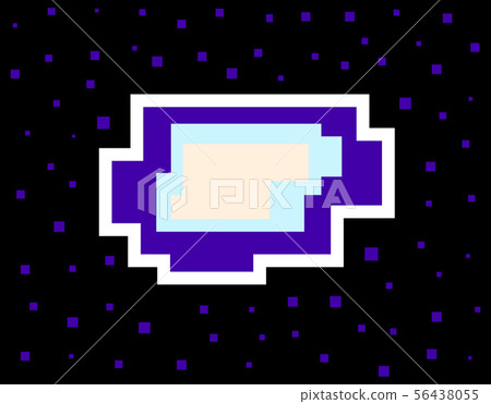 Vector pixel speech bubble. Message box with space 56438055