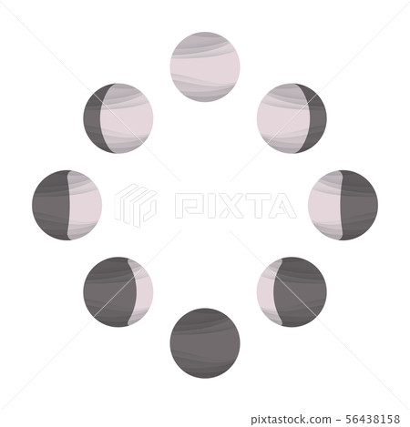 Powdery pink moon icons, phases of the Moon 56438158