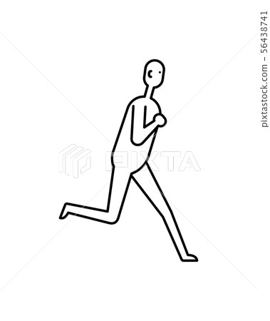 Running man flat icon isolated on white - Stock Illustration [56438741 ...