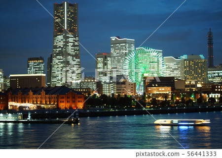 Night view of Yokohama Minato Mirai from the Great Pier Night view of Yokohama Minato Mirai from the Great Pier 56441333