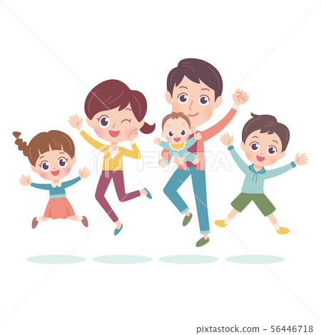Jump family whole body illustration Jump family whole body illustration 56446718