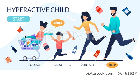 Landing Page with Hyperactive Children and Parents Landing Page with Hyperactive Children and Parents 56461627