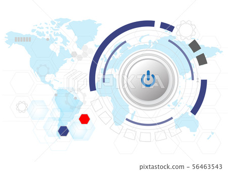 Power button abstract technology vector background - Stock Illustration ...