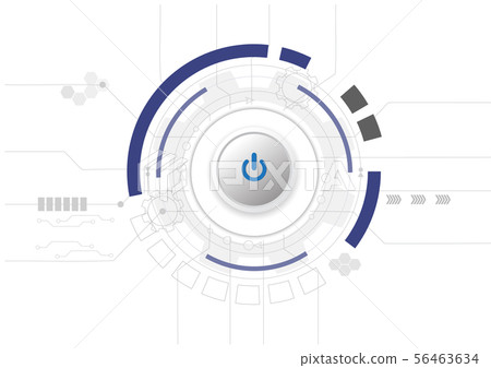 Power button abstract technology vector background - Stock Illustration ...