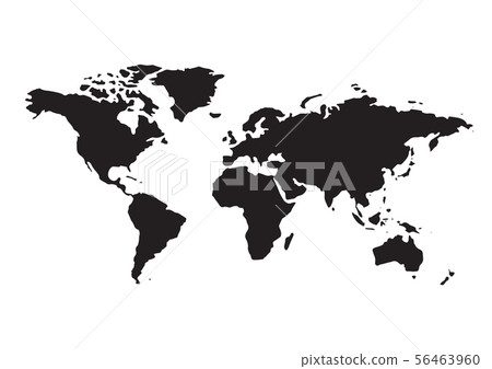 Black Political World Map Illustration. - Stock Illustration [56463960 ...