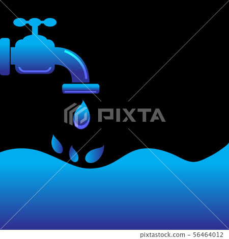 Tap water with water background. 56464012