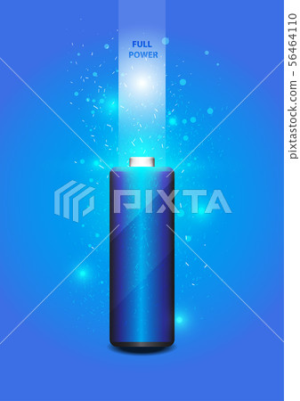 Electric battery energy, illustration, blue Light 56464110