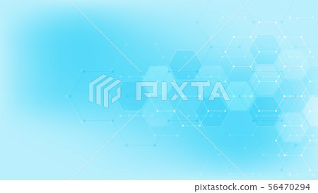 Abstract technology or medical background with hexagons shape pattern. Concepts and ideas for 56470294