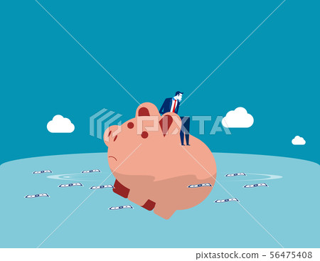 Businessman loss of savings. Concept business Businessman loss of savings. Concept business 56475408