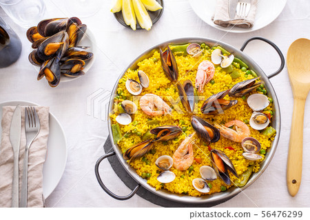 Spanish seafood paella Spanish seafood paella 56476299