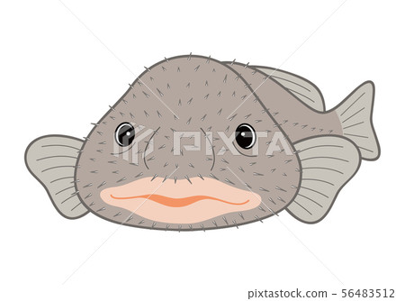 Blobfish新年的鹿深海魚字符傳染媒介例證 Blobfish新年的鹿深海魚字符傳染媒介例證 56483512