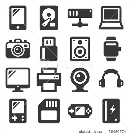 Devices and Gadgets Icons Set on White... - Stock Illustration ...