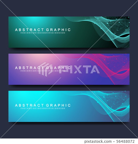 Abstract vector banners templates for web site. Scientific background genetic engineering and gene 56488072