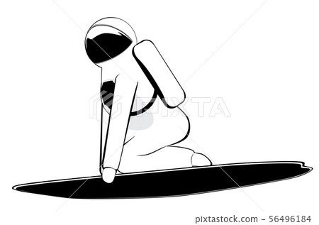 Cartoon spaceman surfer - Stock Illustration [56496184] - PIXTA