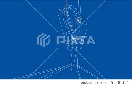 Cargo container. Wire-frame style Cargo container. Wire-frame style 56501305