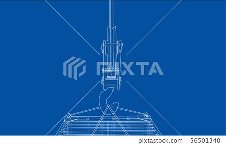 Cargo container. Wire-frame style Cargo container. Wire-frame style 56501340