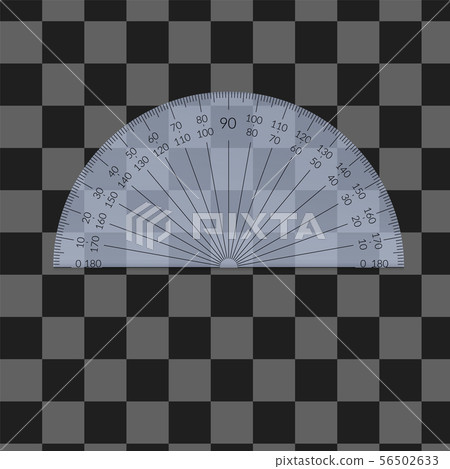 Plastic circular protractor with a 180 degree 56502633